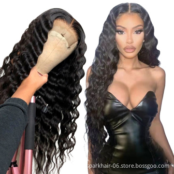 4x4 5x5 Lace Closure Human Hair Wigs,Transparent Swiss Lace Front Wigs,180 Density 13x4 13x6 Deep Wave Hd Lace Frontal Wig